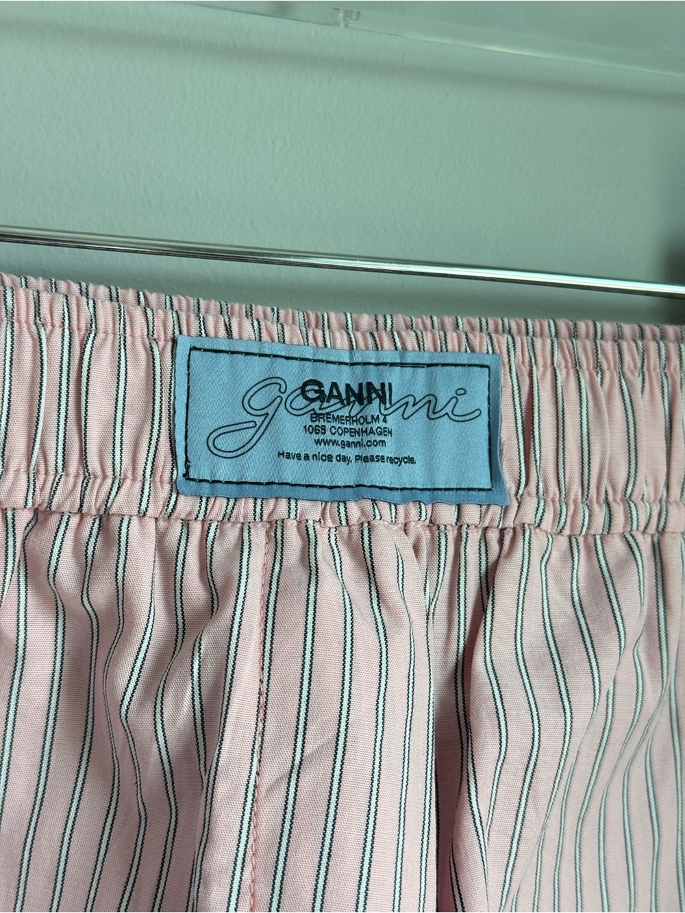 GANNI Pink Striped Elasticated Organic Cotton Boxer Shorts Size Small/4 NWOT new - Picture 3 of 8